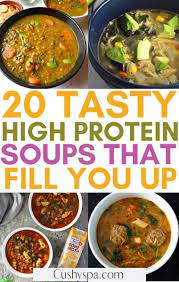 Cook up a pot of soup! 20 Filling High Protein Soup Recipes Protein Soup Recipes Healthy Soup Recipes Clean Eating Healthy Soup Recipes