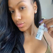 AD Bare face cutie! I can now be confident my skin is getting the hydration  it needs thanks to my @olay deep hydration serum. In the past few weeks  I've added extra