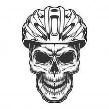 Ware a helmet, it the law of the road, land and the natural. Free Vector Skull In The Bicycle Helmet