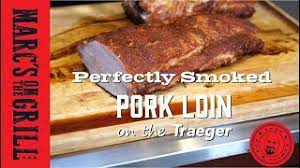 For optimal flavor, use super smoke if available. Smoked Pork Loin On The Traeger Pellet Grill With Motg Rub Youtube