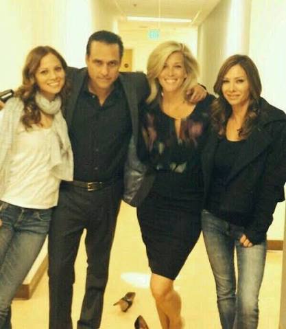 Sarah - Maurice with his Carly girls. We all three did one episode with  him, all of us playing Carly at the same time, poor guy, It airs this  Tuesday on General