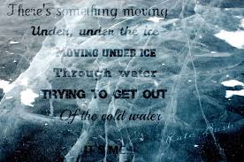 There S Something Moving Under Under The Ice Moving Under Ice Through Water Trying To Get Out Of The Cold Water Kate Bush Lyrics Bush Quotes Lyric Quotes