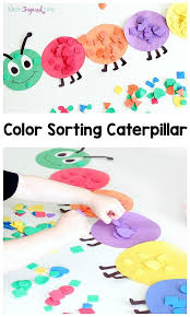 Shape And Color Sorting Caterpillar Learning Colors Color Activities Spring Activities