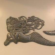 Mermaid Metal Art Mermaid Metal Wall Hanging Outdoor Metal Etsy Outdoor Metal Art Outdoor Metal Wall Art Mermaid Wall Decor