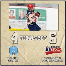 That's a final; the Dukes defeat the Sy Mikes Buzzers 5-4 in 2OT to improve  to 17-10-0-2