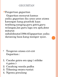Piwulang saka tembung kasebut yaiku. Geguritan