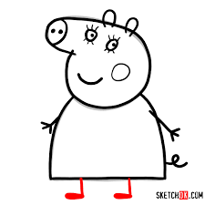 Between the two adults, mummy pig is shown to be more mature than daddy pig and often tries to warn him when he may be doing something that doesn't seem to be a good idea. How To Draw Mummy Pig Sketchok Easy Drawing Guides