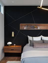 Bold Black Accent Wall Ideas Feature Wall Bedroom Bedroom Wall Designs Bedroom Interior