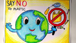 How To Draw Simple Image Of Stop Plastic Pollution Say No To Plastic Bag Environment Day Drawing Youtube