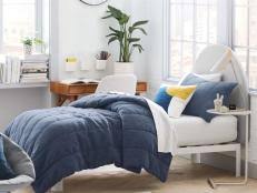 Shop farmhouse dorm bedding, floral dorm bedding, neutral dorm bedding, bright and colorful dorm bedding, lilly dorm bedding designer, preppy dorm room bedding, trendy palm tree bedroom. College Dorm Checklist Essentials For Dorm Rooms In 2021 Hgtv