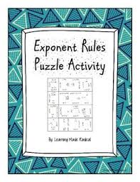 Perfect for independent practice or a math center or station. Exponent Rule Puzzle Activity Exponent Rules Exponents Zero Exponent Rule