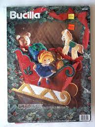 Bucilla Christmas Felt Centerpiece Kit Chock Full Of Toys Sleigh Christmas Sleigh Christmas Centerpieces Bucilla