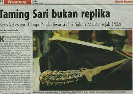 Keris taming sari pun berpindah tangan, namanya bersanding dengan nama hang tuah. Keris Taming Sari Majlis Eksekutif Gayong Mega Facebook