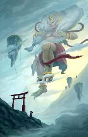 Artstation Fujin God Of Wind Thai Vo Japanese Mythology Mythological Creatures Fantasy Creatures