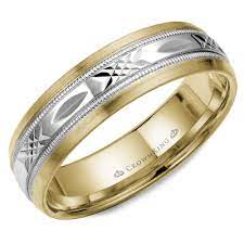 Carved Wb 7000 M10 Crownring Com Patterned Wedding Band Mens Wedding Bands Wedding Ring Bands Set