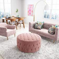 Round coffee table tufted top sofa companies near. Pink Living Room Table Decor Living Room Chic Lounge Chair Ottoman