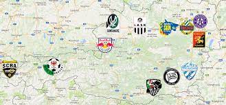 At the end of each season, the bottom two teams in the bundesliga are relegated to 2. 2020 Austrian Bundesliga Map Map Austrian Mattersburg