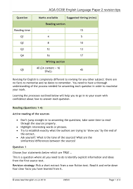 For example, question 5 of paper 1 of the aqa gcse is worth half the marks for that paper. Reading Non Fiction Teachit English
