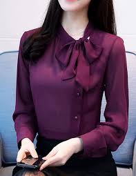Bowknot Stand Collar Single Breasted Women S Blouse Women Shirts Blouse Ladies Tops Fashion Blouses For Women