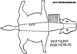 Foldables Templates Make Standing Horses With Paper Crafts Models Horse Template Horse Crafts Paper Patterns Templates
