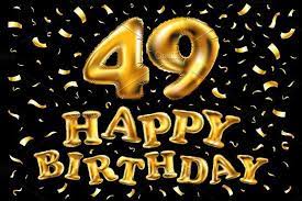 Happy Birthday 49 Gold Balloon 41 Cumpleanos Saludos De Feliz Cumpleanos Feliz Cumpleanos