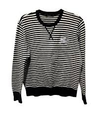 Burberry Striped Mens Long Sleeve Black Label Black Label Sweater Black Gray