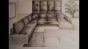 How to draw in two point perspective joan y edwards. 1 Point Perspective Drawing Living Room