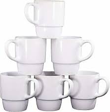 Logan stacking mugs set of 8 full image for stackable coffee mugs with rack dadlife worlds best dad best dad mug dad. Bruntmor Porcelain Stackable Coffee Cups Mugs Set Of 6 Large Mugs White 18 Ounce 810746031493 Ebay