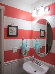 Coral Striped Bathroom Coral Bathroom Coral Bathroom Decor Bathroom Decor Colors