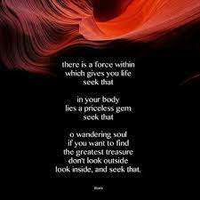 There Is A Force Within Which Gives You Life Seek That In Your Body Lies A Precious Gem Seek That O Wandering Soul If You Wan Rumi Rumi Quotes Rumi Poem