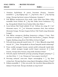 May 01, 2020 · soal tematik kelas 2 tema 7 ini disusun berdasarkan kisi kisi soal tema 7 kelas 2. Soal Cerita Pecahan