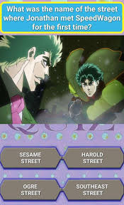 1) how many jojo's are there 2) what main villain comes back multiple times 3) on question 2, how many parts does he come back in. Jojo Quiz For Android Apk Download