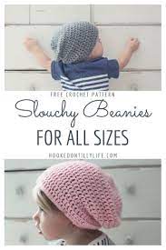 Slouchy Beanie For All Sizes Free Crochet Pattern Hooked On Tilly Crochet Beanie Pattern Free Crochet Slouch Hat Crochet Patterns