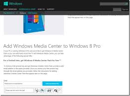 To get it, you can upgrade to windows 8 pro and purchase the media center pack. and windows 10 doesn't have it at all. Obtenga Gratis El Paquete De Windows 8 Media Center