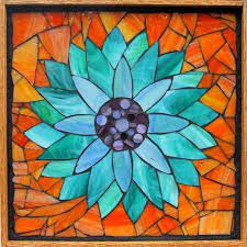 Student Work Water Lily Stained Glass Mosaic Art Mosaic Flowers Glass Mosaic Art