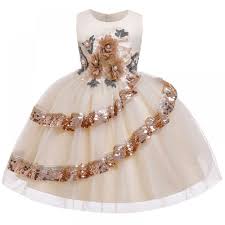 Baby Girls Flower Sequin Dress Lace Pegeant Christmas Dress Wedding Gown Children Clothing Kids Dresses For Girls Children Party In 2020 Girls Formal Dresses African Dresses For Kids Dress For Girl Child