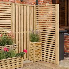 Great savings & free delivery / collection on many items. 4 X Rowlinson Horizontal Wooden Natural Timber Slat Fence Panel Screen Garden Buyaparcel