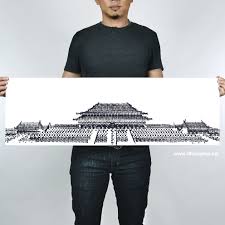 Architectural Landmarks Created With Bicycle Tire Tracks By Thomas Yang Bicycle Art Bicycle Drawing Tire Art