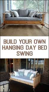 Get Your Much Needed Afternoon Nap Or Reading By Building Your Own Hanging Daybed Diy Porch Swing Bed Diy Porch Swing Hanging Daybed