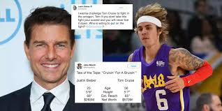 Fastest way to caption a meme. Justin Bieber Challenged Tom Cruise To A Ufc Fight And The Internet Responded With Memes