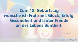 Zum 18 Geburtstag Sprüche Und Glückwünsche
