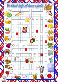 Patriotic brownies, july 4 crossword, 4 cost savers for your july 4th party, july 4th food and craft ideas and finally beautiful patriotic foods to take to your july 4th party. It S 4th Of July Let S Have A Picnic English Esl Worksheets For Distance Learning And Physical Classrooms