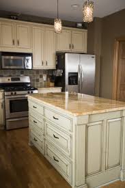 Cream Kitchen Green Island Oak Floors Cool Kitchens Cream Colored Cabinets Kitchen