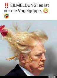 Kommt es nach dem kontakt mit geflügel jeglicher art zu unwohlsein, grippesymptomen oder fieber, muss immer und sofort ein arzt aufgesucht werden. 1 Lustige Bilder Trump Vogelgrippe Trump Vogelgrippe Lustig Debeste