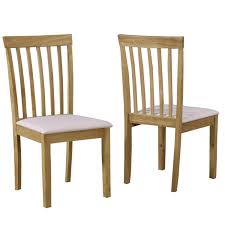 set of 2 wooden dining chairs with