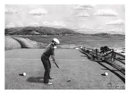 I draw these on by hand with a sharpie, but there is a product made by softspikes which you can clip onto the ball so you can draw dead straight lines with a sharpie. Pebble Beach Drawing By Murphy Elliott