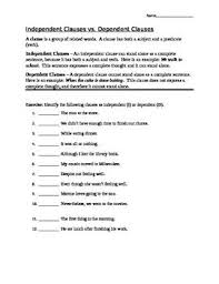Clauses Independent Vs Dependent Dependent Clause Clause Dependable