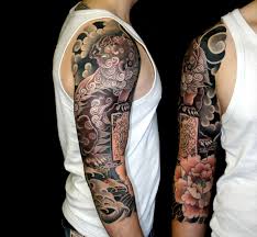 Japanese Lion Shisa 3 4 Tattoo Sleeve Artist Unknown By Re Pinner Tatuagens Interessantes Hannya Tattoo Tatoo