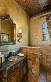 Old World Tin Ceiling Tile Bathroom Tuscan Bathroom Decor Tuscan Bathroom Bathroom Design Luxury