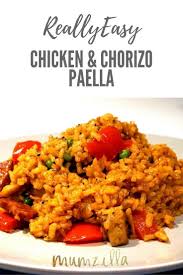 Easy Chicken And Chorizo Paella Recipe Paella Recipe Easy Chicken Recipes Chicken Paella